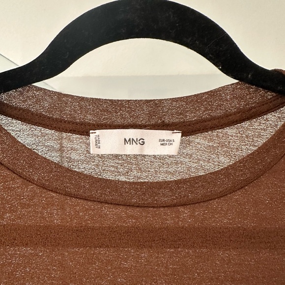 Mango Sheer Chocolate Long Sleeve Top - Picture 2 of 3